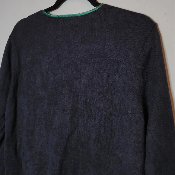 Talbots Christmas Tree Embellished Embroidered Knit Sweater Cardigan Size LP VTG - Picture 13 of 16